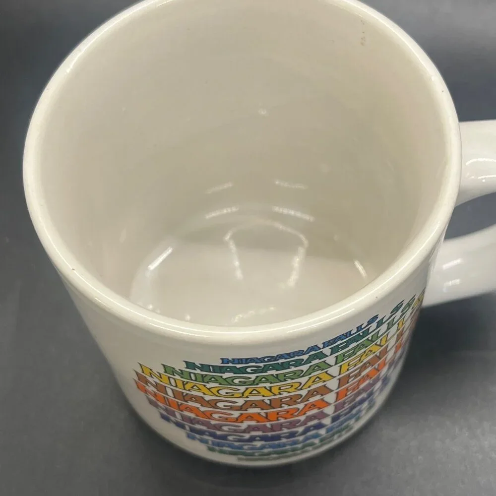 Vintage Niagara Falls New York‎ Rainbow 12 ounce Pottery Coffee Mug Ceramic